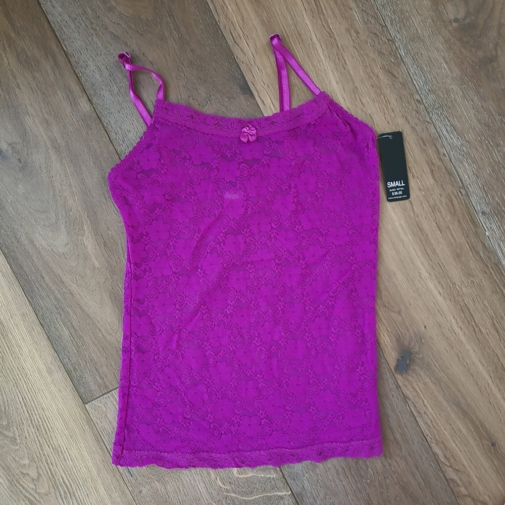 Rampage camisole purple/pink lace. nwt size small